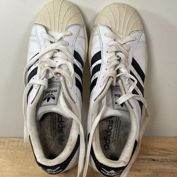 Men's Adidas Superstar 2 White Leather Athletic Tennis‎ Shoes G17068 - 7.5 READ - Picture 3 of 10